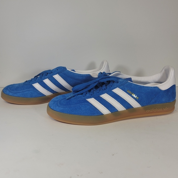 Adidas Men’s Gazelle Indoor Originals Mens Size 11 Blue Bird Gum H06260 Shoes - Picture 2 of 12